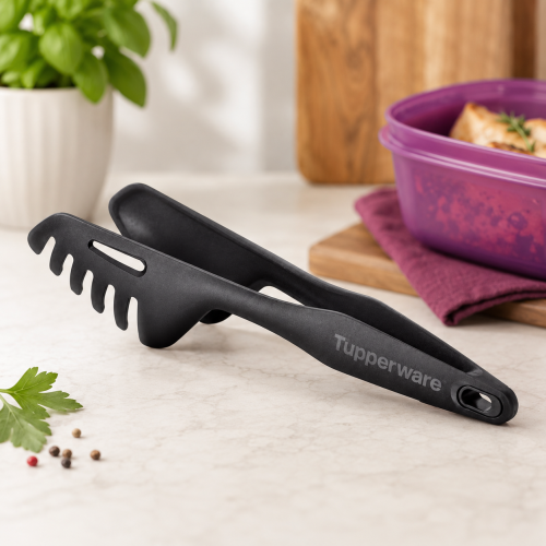 Tupperware KPT Tool Tongs – Heat Resistant Kitchen Tongs in Black