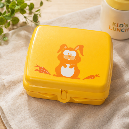 Tupperware Kids Rabbit Sandwich Keeper Square – Yellow Lunch Box for Kids
