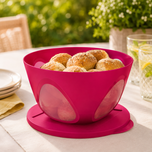 Tupperware Outdoor Dining Bowl 1.5L – Red Serving & Storage Bowl