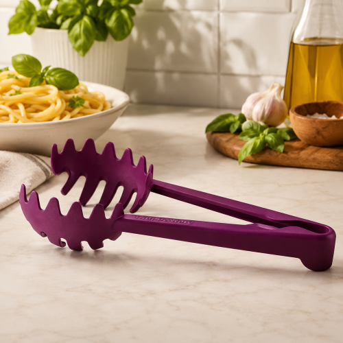 Tupperware Pasta Tongs – Purple Kitchen Serving Tongs for Pasta & Noodles
