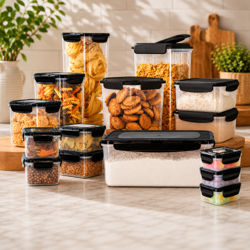 Addis 4 Side Locked Pantry Range – Airtight Dry Food Storage Containers for Organised Kitchen & Pantry Storage