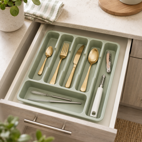 Addis Drawer Organiser – Cutlery & Kitchen Drawer Storage Tray (360 x 330 x 50mm)