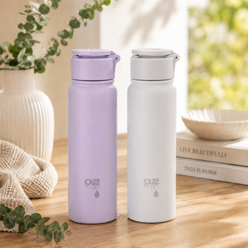 O2 Stainless Steel Double Wall MagSafe Bottle 750ml – Vacuum Insulated Water Bottle with Built-In Phone Holder