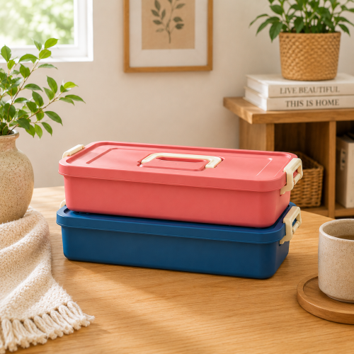 Addis Snap ‘n Store Storage Box 5.6L – Slim Portable Storage Container with Secure Lid & Carry Handle