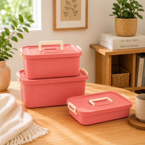 Addis Snap ‘n Store Storage Box Set – 5.2L, 5.6L & 12L Portable Storage Containers with Secure Lids and Carry Handles