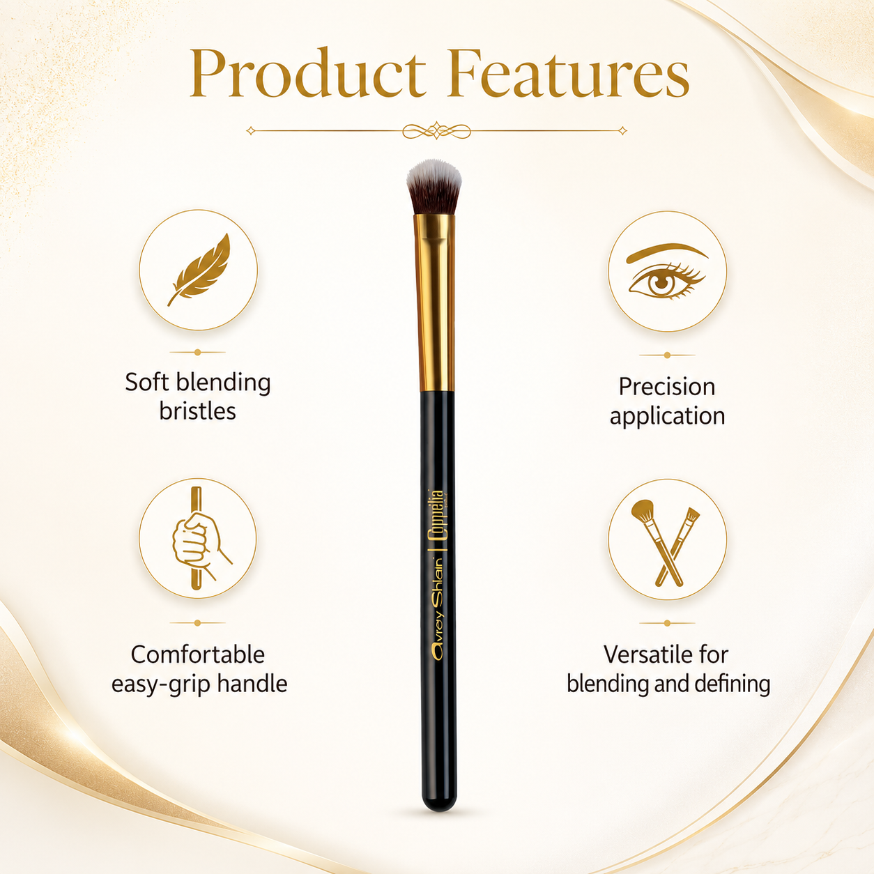 Coppelia Colour Flat Tip Brush – Precision Eyeshadow & Concealer Makeup Brush - Image 4