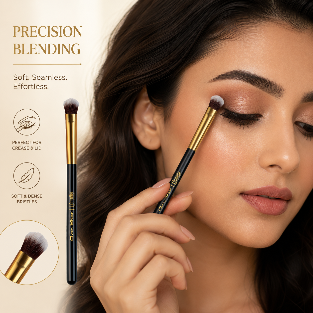 Coppelia Colour Flat Tip Brush – Precision Eyeshadow & Concealer Makeup Brush - Image 2