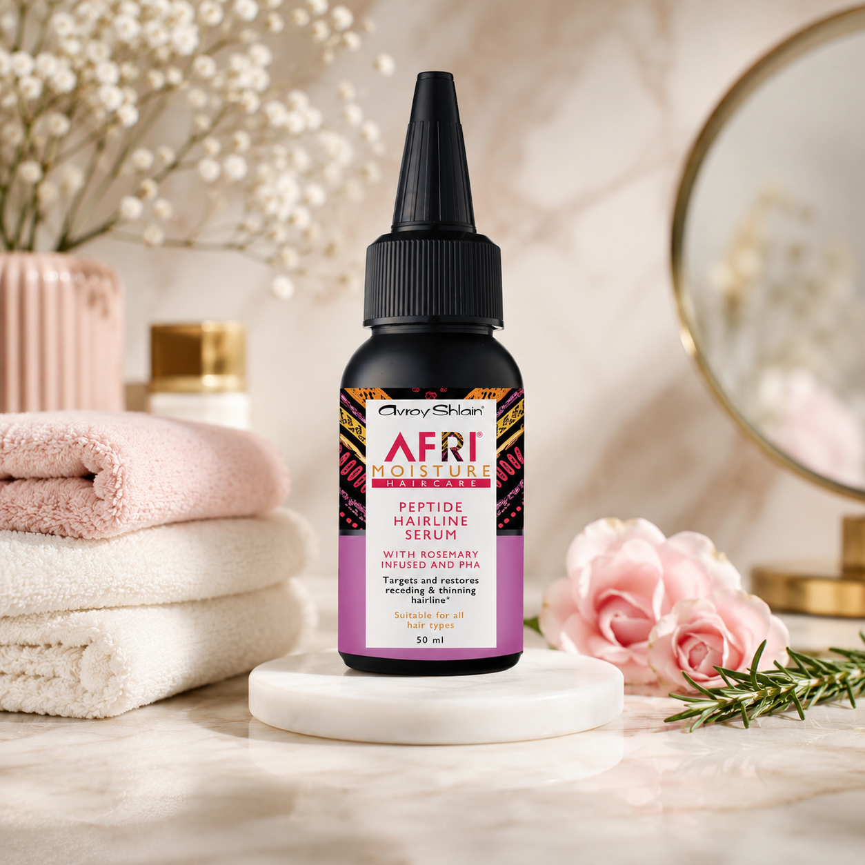 Afri Moisture Peptide Hairline Serum with Rosemary & PHA 50ml